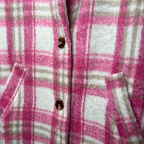Pink Lily Plaid Shacket Coat - Picture 3 of 7